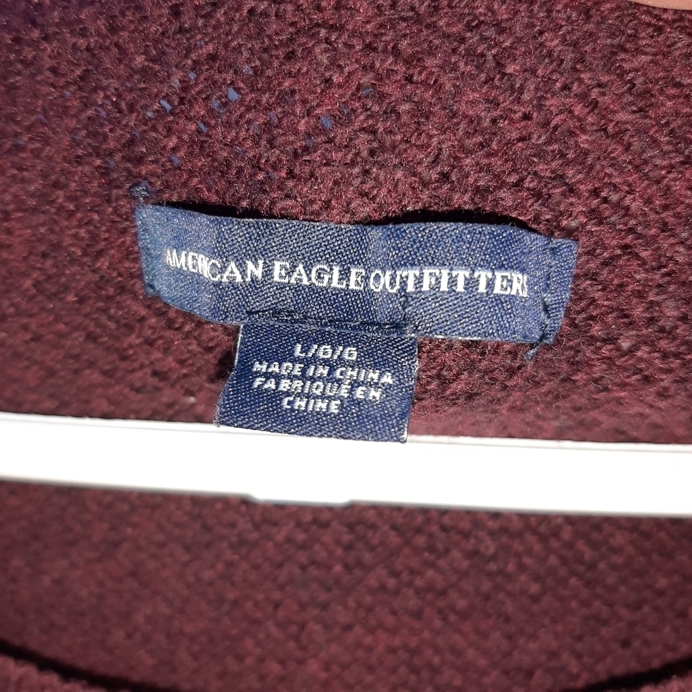 American Eagle Burgundy Long Sleeve Sweater - Picture 3 of 4